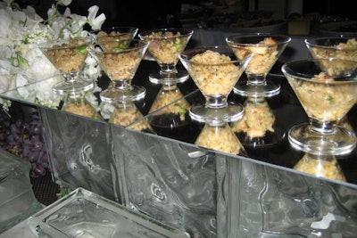 Dish Food & Events offers made-to-order risotto martinis like bay scallop and rock shrimp or asparagus and wild mushroom.