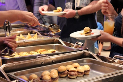 Guastavino's supplied a bounty of comfort food, including mac-and-cheese, burgers, and brownies.