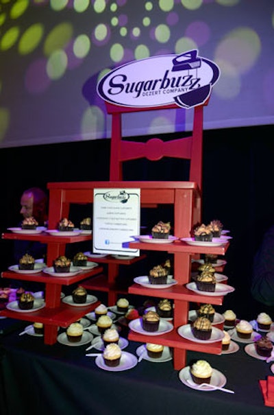 In keeping with the theme, Sugarbuzz Dezert Company used a red chair to display its cupcakes.