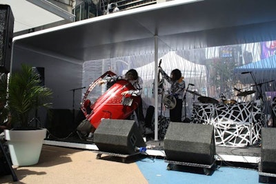 When not playing films, Fiat provided musical entertainment for guests, with sets from DJs and bands including the Stepkids (pictured).