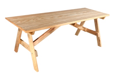 Natural picnic table, $75, available from Boston to Washington D.C. fromSomething Different Party Rental.