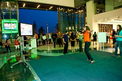 Guests lined up to play Dance Central.