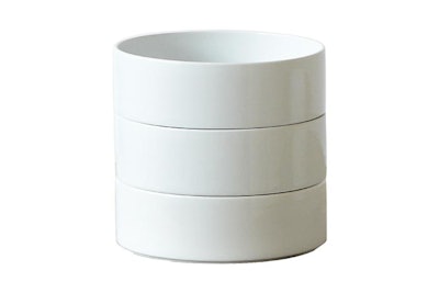 Ceramic stackable straight-sided bowl