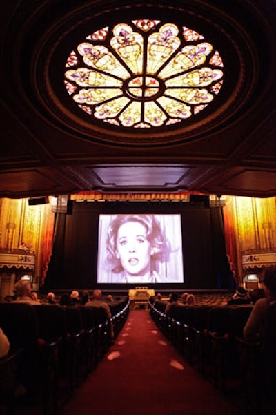 Guests at the 'Food Noir' event could drop into the Orpheum Theatre for classic Warner Brothers cartoons, vintage newsreels, and trailers for movies from Hitchcock, DeMille, and others.