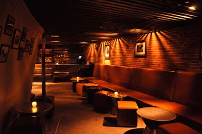 A lower-level lounge area has its own bar and can host receptions for 65 guests.
