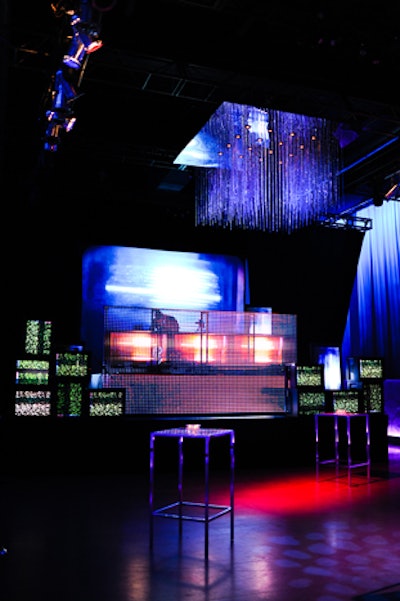 The DJ played in front of 18 TV screens, which created a moving backdrop in the Artifacts Room.