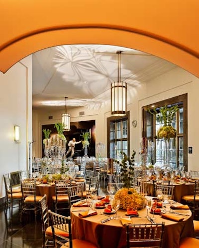 Dinner seating took place on two levels of the planetarium.