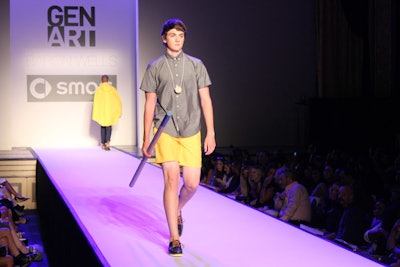 The lineup wasn't all womenswear, Mads Madsen and Dominick Violini of Baron Wells showed a collection of mens clothing, including shirts, shorts, wraps, and parkas.