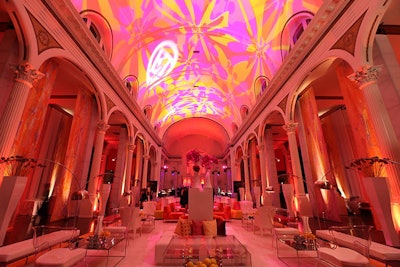 Colorful lighting decorated the domed ceiling, suggesting a bright, sunshiney look inspired by a partnership with Visit California.