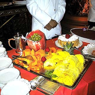 For dessert, Cipriani served a colorful fruit selection of pineapple, cantaloupes and grapes.