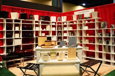 Roselli Trading Company's sleek arrangement showcased dozens of their products without feeling too cramped.