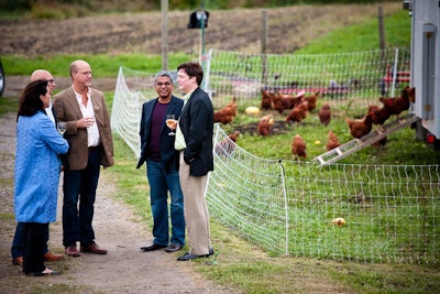 The farm is about 30 minutes outside of the city and also produces hen and bee products.