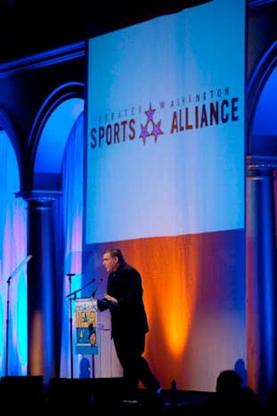 Greater Washington Sports Alliance president Bob Sweeney spoke during the night's dinner program.