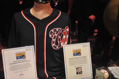 The silent auction included a variety of local sports memorabilia.