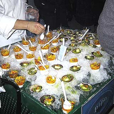 Another ice cart offered individual cups of gazpacho with avocado foam made by celeb chef Douglas Rodriguez.