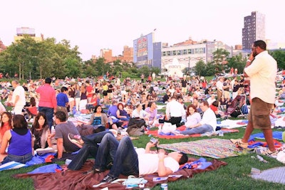 Each attendee at the July 4 event was given a picnic blanket, and the team from Macy's Parade & Entertainment Group brought in seven food trucks to serve picnic fare like hot dogs.