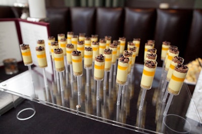 Asana restaurant, another of Bernon's favorite spots, provided push-up cheesecake pops.
