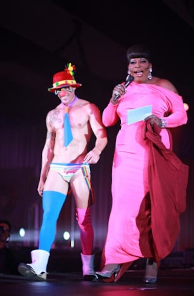 Female impersonator Darcel Stevens received an award for her work on behalf of the Hope and Help Center.