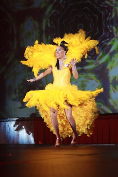 The entertainment in the main ballroom began as soon as guests entered and continued nonstop until the event ended around 10:30 p.m.