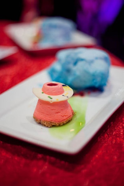 For dessert, the Hilton Orlando created a colorful duo of cheesecake and cotton candy in honor of the circus theme for the evening.