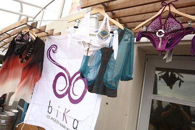 Sponsor Bika Swimwear set up a small pop-up shop on the boardwalk between the two DJ stages.