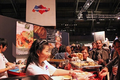 Singapore also provided free food at its booth, an offering that drew a crowd throughout the weekend.