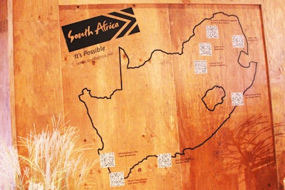 As a smart way to provide information, South African Tourism's area included a map where major destinations were marked with QR codes.