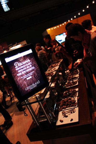 Green & Black's also used iPads to engage visitors to its booth. The program on the touch-screen tablet was a personality quiz that, once completed, provided the user with a selection of chocolate products suited to their disposition and tastes.