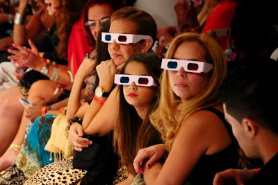Attendees wore 3-D glasses during the Custo Barcelona show, which concluded the runway portion of the event.