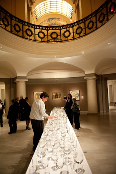 Performance artist Chase Johnson created music using water glasses.