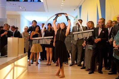 Mass Ensemble creates and plays instruments like the Chime Sword. The group entertained the crowd at the 7 p.m. event.