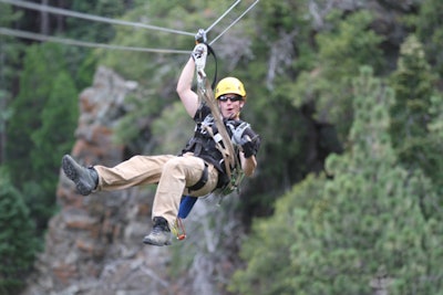 Navitat Canopy Adventures is a zip line canopy tour that shows off the San Gabriel Mountains, 75 miles northeast of Los Angeles near Mountain High winter resort. Opened in July, Navitat focuses on educating guests about the natural environment, history, and culture of the surrounding area. The tree-based tour course includes a series of platforms connected by sky bridges and stairs, trails, rappels, and 10 zip lines ranging from 200 to 1,500 feet in length, including one that sends guests soaring 300 feet above the canyon floor. Tours work as teambuilding exercises for groups of eight participants maximum per tour. (Larger groups can book multiple tour times.) Groups of eight or more receive a discount. Tour duration is three and a half to four hours.