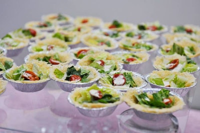 Other snacks included Caesar salad tarts in Parmesan cups.