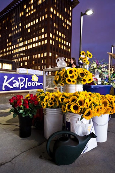 Event sponsor KaBloom brought in buckets of fresh flowers.