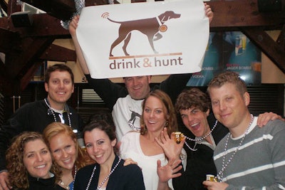 Drink and Hunt gives groups clues to lead them on a five-stop pub crawl. The activity also includes trivia games.