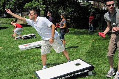 Boston Cornhole can arrange tournaments for large groups; the casual activity can take place indoors or outside.