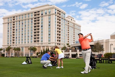 The Waldorf-Astoria Golf Club has an 18-hole, Rees Jones-designed course. Corporate outings and group lessons are available.