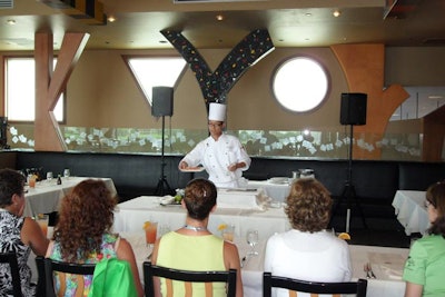 Cooking classes at Wolfgang Puck Café are ideal for teambuilding activities, lunch outings, and spouse programs.