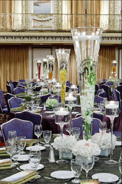 Event Creative used a palette of moss, lilac, and chocolate to evoke the different seasons.