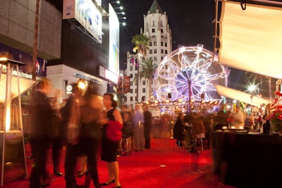 Red carpeting blanketed a swath of Hollywood Boulevard.