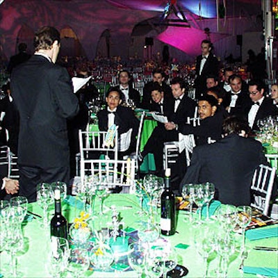 Restaurant Associates prepared its wait staff during a meeting before the event.