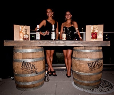 Rums of Puerto Rico set up displays of new rums on the hotel's terrace.