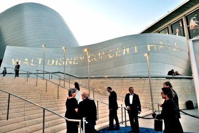 Guests sat for the evening's all-Gershwin concert at Disney Hall before heading into dinner.