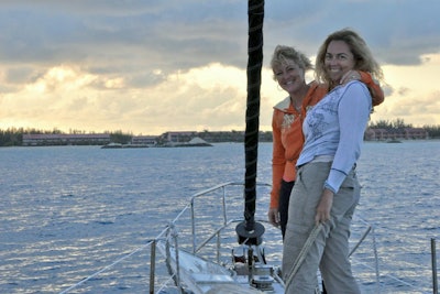 Groups set sail on Ace Sailing Charters' 65-foot-long boat, touring the historic area of Stiltsville.