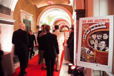 Sandi Hoffman displayed movie posters for the night's film in the hallway that led guests to the theater.