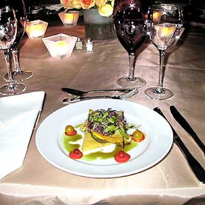 Tentation served a vegetable Napoleon for the appetizer.