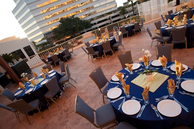 The new terrace at the Embassy Suites Tampa Airport-Westshore can be tented in inclement weather.