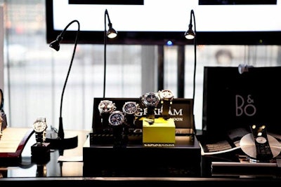 In the Editor's Lounge, guests could peruse luxury products from designer watches to stereo systems.