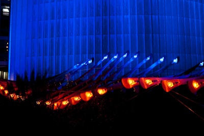 Through the Gorilla Glass lit up as guests moved the winged-like structure up and down, creating waves.