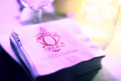 Branding was key for Washington’s first exposure to the new cream liqueur, including Qream logo-emblazoned napkins.